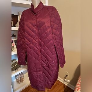 J.Jill Boxwood Down Lightweight Packable Puffer Snap Button Coat Size XL Tall